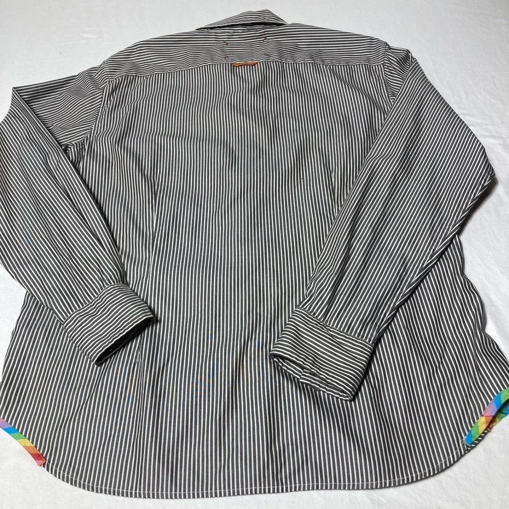 Robert Graham FRESHLY LAUNDERED SHIRT Striped w/  Rainbow Accents Men's Size XXL